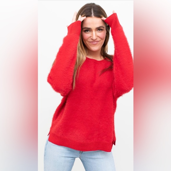 SANCTUARY FLUFF IT UP SWEATER ROUGE Size M - Picture 1 of 14